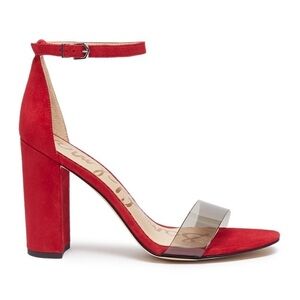 Sam Edelman | Yaro Red PVC Ankle Strap Sandals 5.5